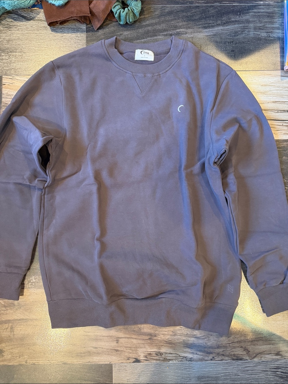 ZYIA Men’s Aubergine Relaxation Crewneck Sweatshirt Purple Size S